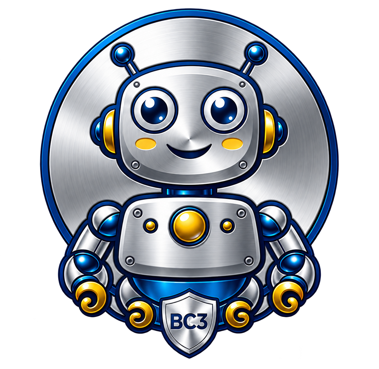 BC3 icon: a silver and blue robot with a shield