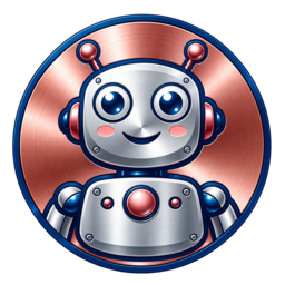 Equity Buddy logo: a friendly robot on a rose-gold circle
